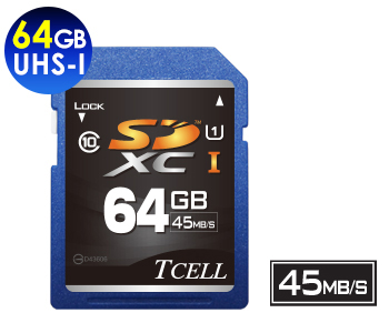 SDXC UHS-I 64GB 45MB/s Carte mémoire de haute vitesse