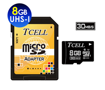 MicroSDHC UHS-I 8GB 30MB/s Carte mémoire de haute vitesse