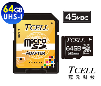MicroSDXC UHS-I 64GB 45MB/s Carte mémoire de haute vitesse